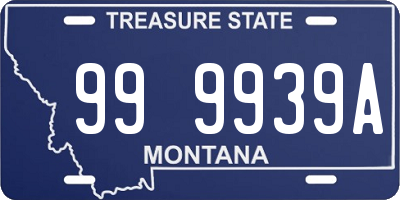 MT license plate 999939A