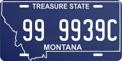 MT license plate 999939C