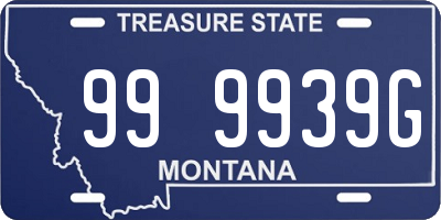 MT license plate 999939G