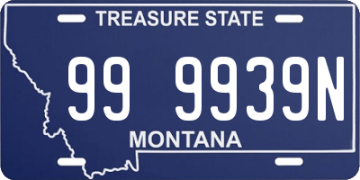 MT license plate 999939N