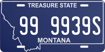 MT license plate 999939S