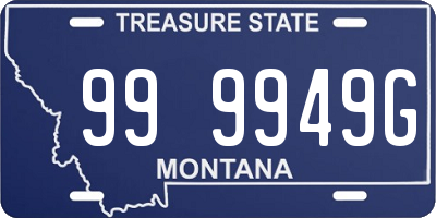 MT license plate 999949G