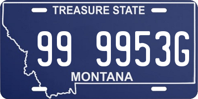 MT license plate 999953G