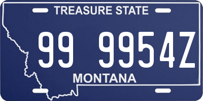 MT license plate 999954Z