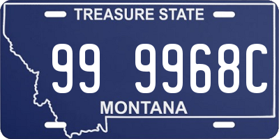 MT license plate 999968C