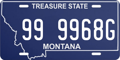 MT license plate 999968G