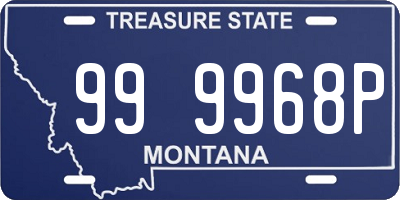 MT license plate 999968P