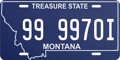 MT license plate 999970I