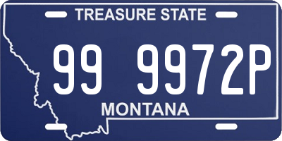 MT license plate 999972P