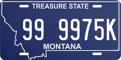 MT license plate 999975K