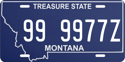 MT license plate 999977Z