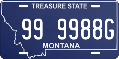 MT license plate 999988G