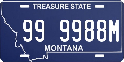 MT license plate 999988M