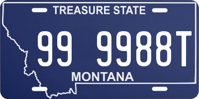 MT license plate 999988T