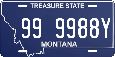 MT license plate 999988Y