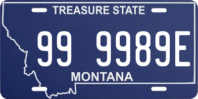 MT license plate 999989E