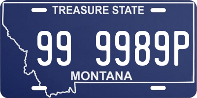 MT license plate 999989P