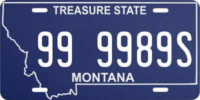 MT license plate 999989S