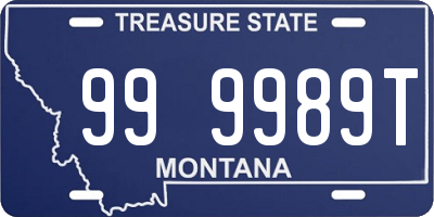 MT license plate 999989T