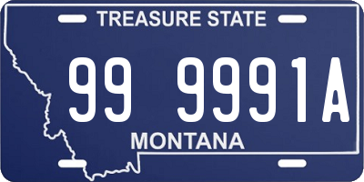 MT license plate 999991A