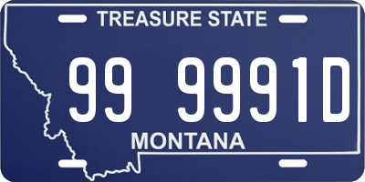 MT license plate 999991D