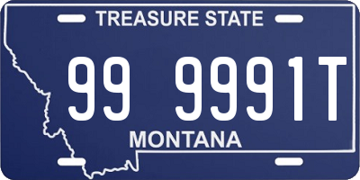 MT license plate 999991T