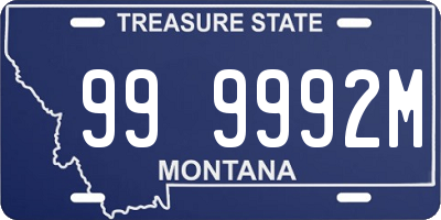 MT license plate 999992M