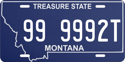 MT license plate 999992T