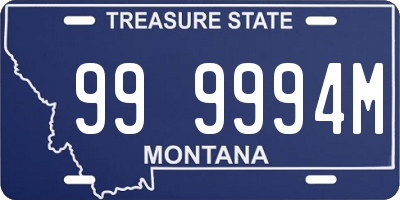 MT license plate 999994M