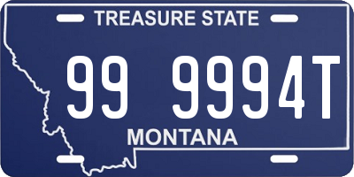 MT license plate 999994T