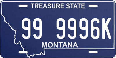 MT license plate 999996K