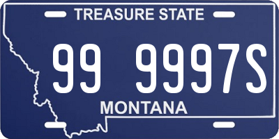 MT license plate 999997S