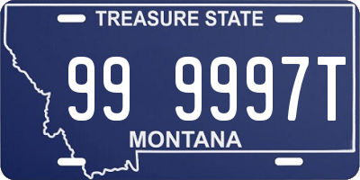 MT license plate 999997T