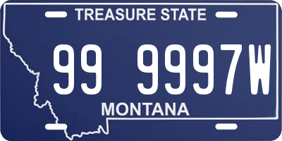 MT license plate 999997W