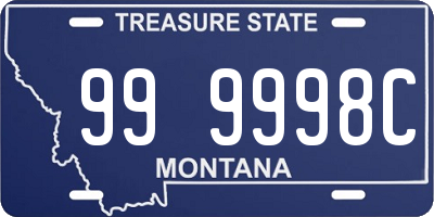 MT license plate 999998C