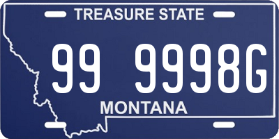 MT license plate 999998G