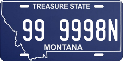 MT license plate 999998N