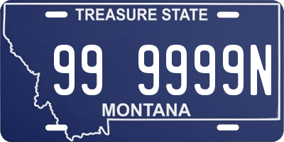 MT license plate 999999N