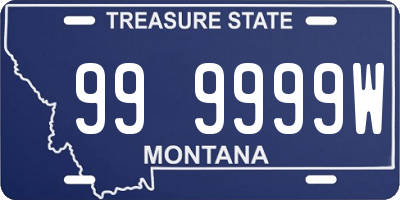 MT license plate 999999W