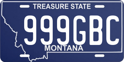 MT license plate 999GBC