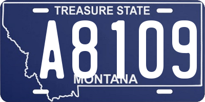 MT license plate A8109