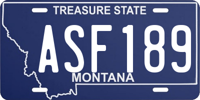 MT license plate ASF189