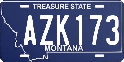 MT license plate AZK173