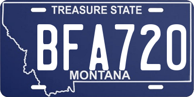 MT license plate BFA720