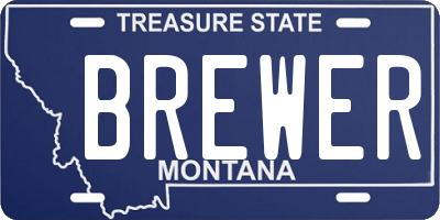 MT license plate BREWER