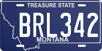 MT license plate BRL342