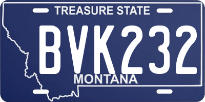 MT license plate BVK232