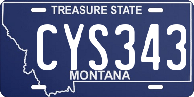 MT license plate CYS343