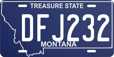 MT license plate DFJ232