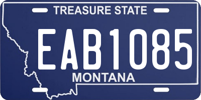 MT license plate EAB1085